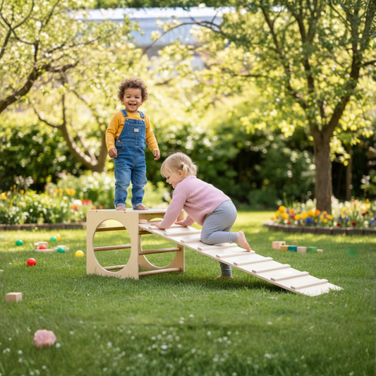 Set Cubo Pikler + Rampa Doble Montessori